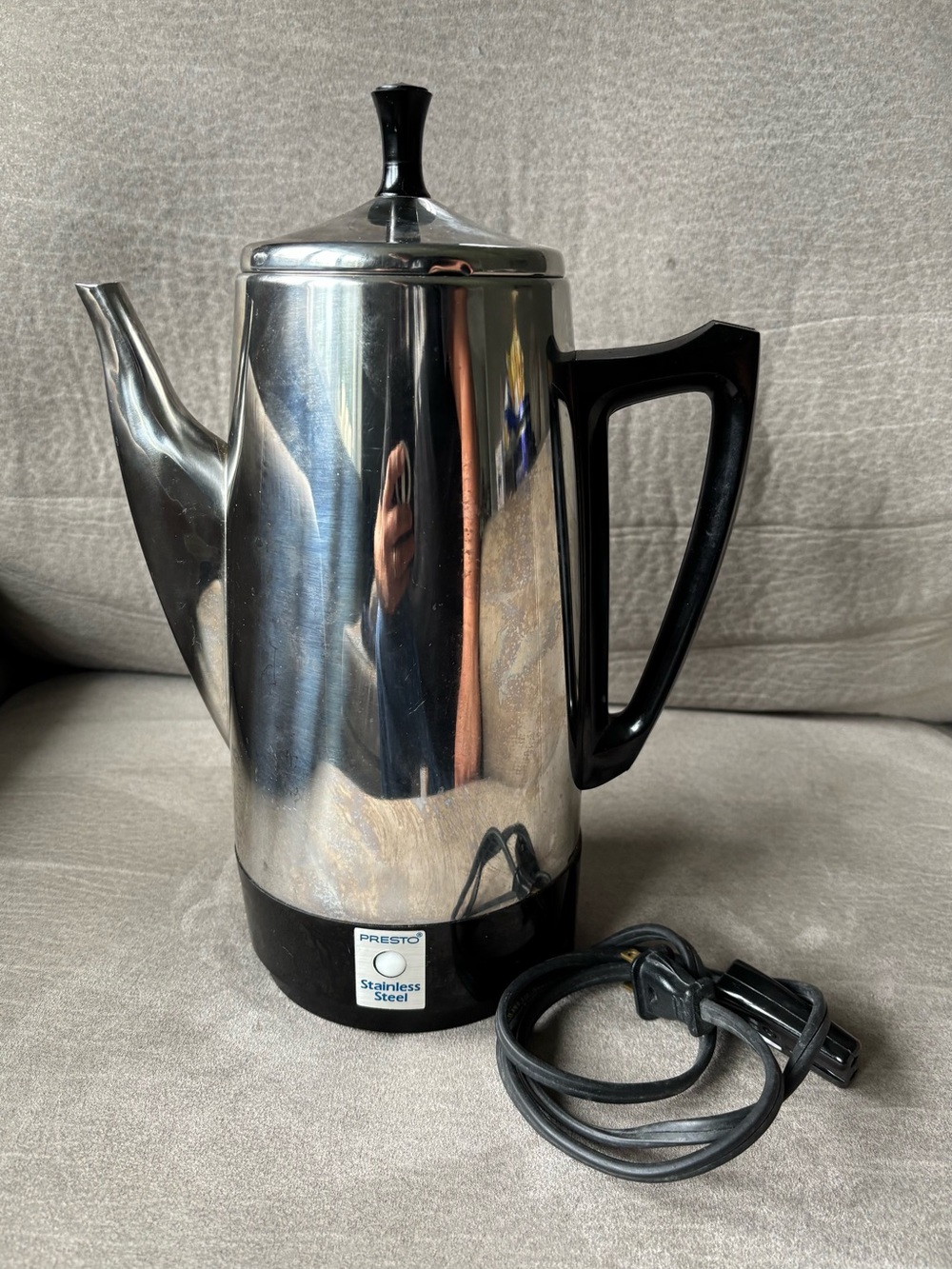 Vintage Presto Electric Coffee Percolator 12-Cup Stainless Steel NO GUTS
